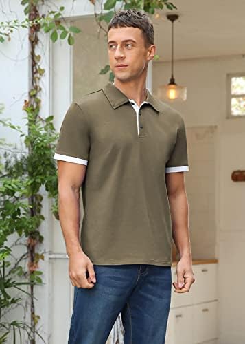 Nitagut muška Polo majica kratkih i dugih rukava Ležerna Slim Fit Polo Tee Basic dizajnirana pamučna košulja