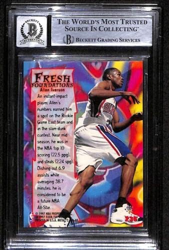 # 225 Allen Iverson RC FF - 1996 Fleol Metal Basketball Cards BGS Auto 10 - Neintred košarkaške kartice