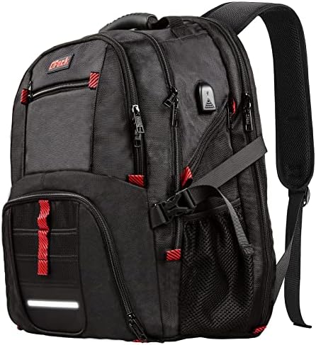 OPACK Extra Large ruksak, TSA Prijateljski izdržljiv putni ruksak sa USB priključkom za punjenje / rupom