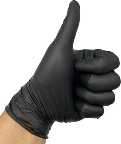 Dodirni Flex Crni Nitril za jednokratnu upotrebu bez praha, bez lateksa, teksturirani vrh prsta, debljine
