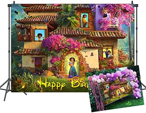 Happy Birthday Backdrop Magical Floral House Birthday Background For Kids Party Decorations Vinyl film Poster