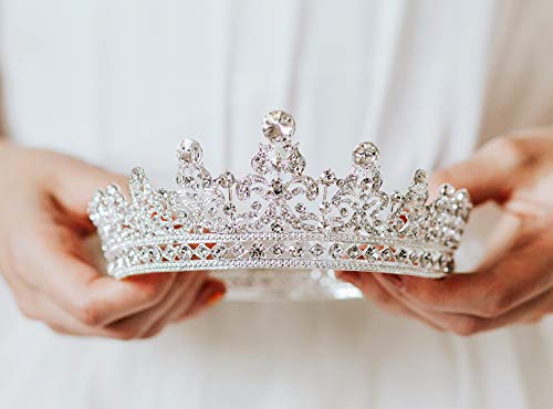 SWEETV pune okrugle tijare i Krune za žene, vjenčana tijara za mladenku, Kristalna kraljica kruna za izbor