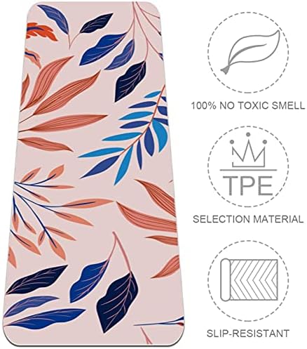 Siebzeh Clolorful Leaves Pattern Premium Thick Yoga Mat Eco Friendly Rubber Health & amp; fitnes Non Slip