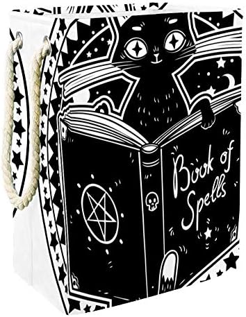 Inhomer crna vještica mačka čitanje knjige 300d Oxford PVC vodootporna odjeća Hamper velika korpa za veš