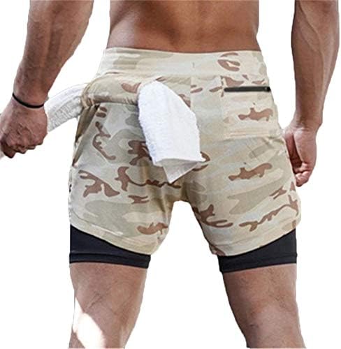 Andongnywell muške kratke hlače za trčanje 2 u 1 s džepovima za brzo sušenje prozračne aktivne vježbe u
