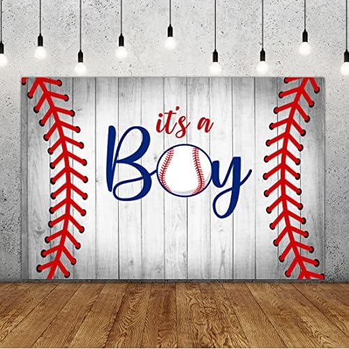 Lofaris 5x3ft Bejzbol to je dječak Baby tuš pozadina za dječaka naš mali novajlija je na qay Banner siva