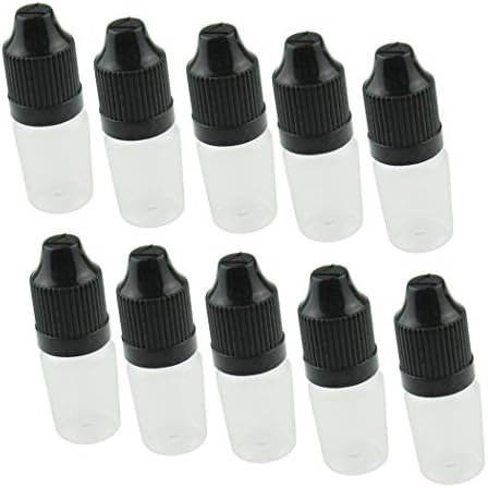 NewZoll 5 ml prazne plastične kapaljke prozirne bočice tečnost za djecu 10kom crna kapa