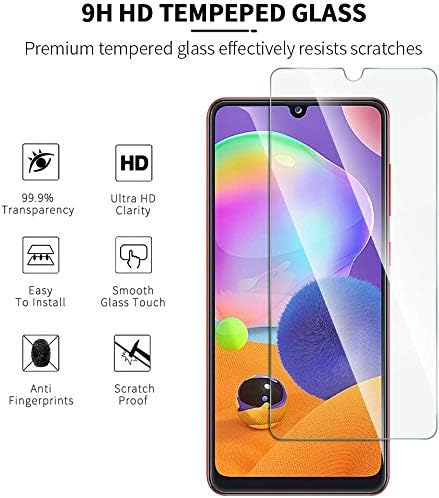 TANTEK [3-Pack] zaštitnik ekrana za Samsung Galaxy A31, 6,4 inča,Film od kaljenog stakla, Ultra Clear, protiv