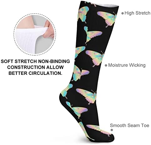 Holografski puterlfy Sportske čarape Tople cijev čarape Visoke čarape za žene Muškarci Turny Party