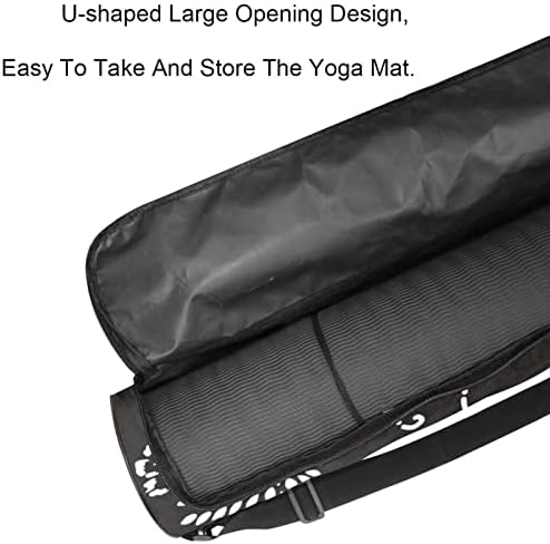 Yoga Mat torba, Crni cvjetni uzorak Vježba Yoga Mat Carrier full-Zip Yoga Mat torba za nošenje sa podesivim