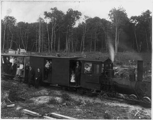 HistoricalFindings Foto: voz za izlet, Harbor Springs,Michigan,MI,1906,Drvna industrija,Željeznica