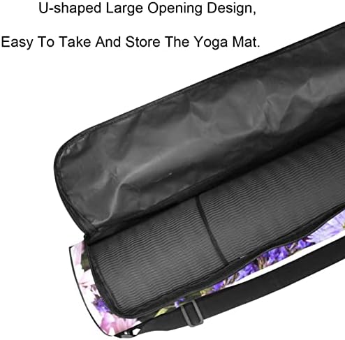 Yoga Mat torba nosač sa podesivim naramenicom, ružičasto i ljubičasto cvijeće, 6, 7x33, 9in/17x86 cm Vježba