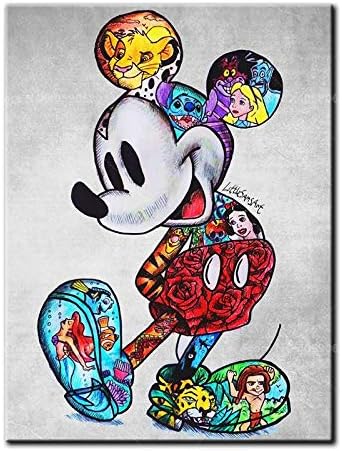 LLWWRR1 puna kvadratna/okrugla bušilica 5D Dijamantska slika križ šareni Mickey Mouse dijamantski mozaik