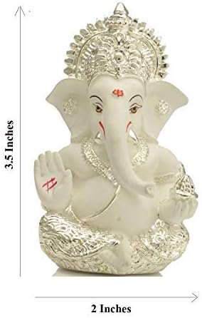 Kolekcionarska Indija kombinacija srebrne keramike GOSPOD GANESHA figurice za automatsko nadzornu ploču