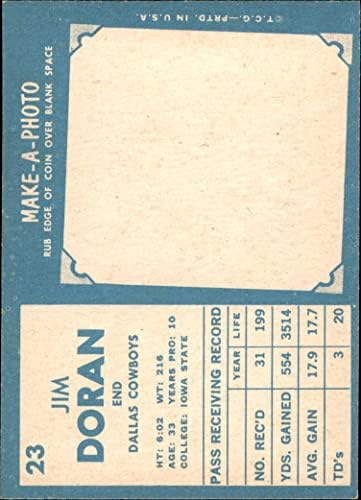 1961 TOPPS 23 Jim Doran Dallas Cowboys NM Cowboys Iowa St / Buena Vista