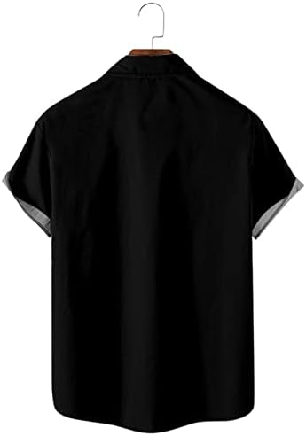 Muški gumb dolje Halloween košulje Streetwear Short Sheeve bundeve lobanje Grafička atletska bluza sa džepom