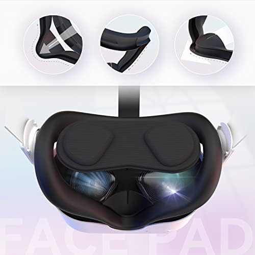 CNBEYOUNG VR Poklopac za lice i poklopac objektiva Kompatibilan je s Quest 2, Sweat Otporni silikon maska
