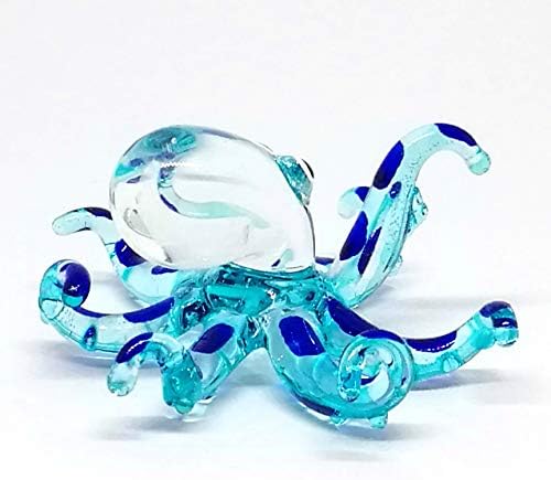 Zoocraft Glass Sea hobotnica figurica plava minijaturna ručna pušena obalnog stila Početna Dekor Poklon