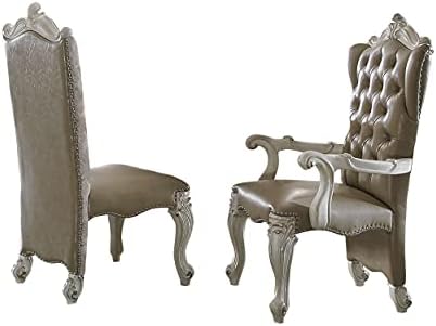 ACME Versailles bočna stolica-61132-Vintage siva PU / tkanina & bone White