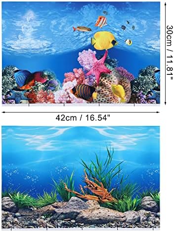 Vocoste 16.54 X11.81, pozadinski posteljina akvarija, dvostrana naljepnica rezervoara za akvarij ribe