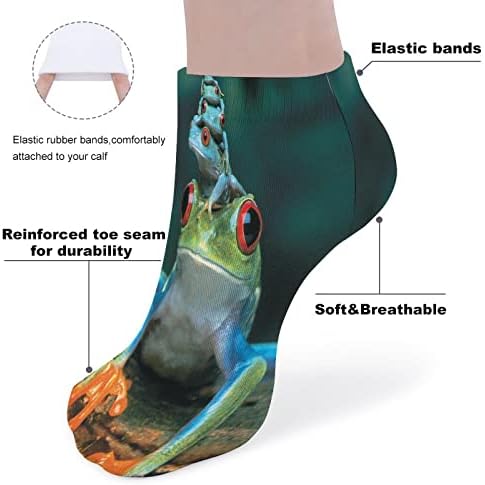 Crveno oči drvo žaba 5 parova čarape za gležnjeve niske rezane lagane prozračne čarape čarape za posade