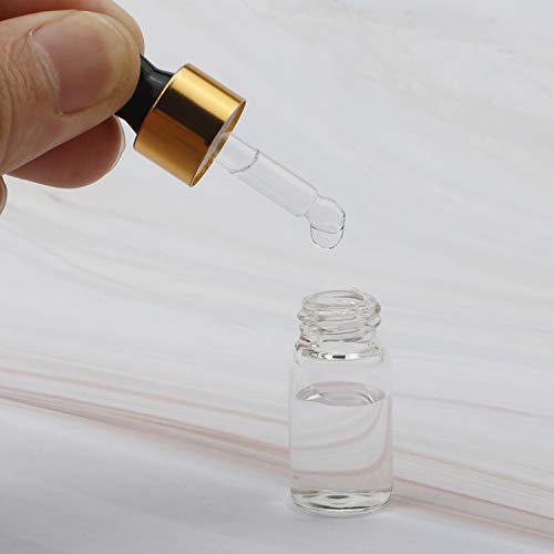 Kesell 3ml Mini prozirnog stakla multi-funkcionalni uzorak esencijalnog ulja kapaljke sa aluminijumskim poklopcem reagens Drop pipette bočica, pakovanje od 30