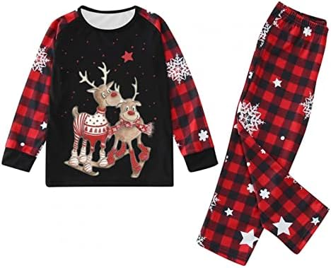 Božićna beba pidžama za obitelj podudaranje božićne porodice PJS setovi Xmas Print PJS PLAIDNI ODMOR PLAJNI
