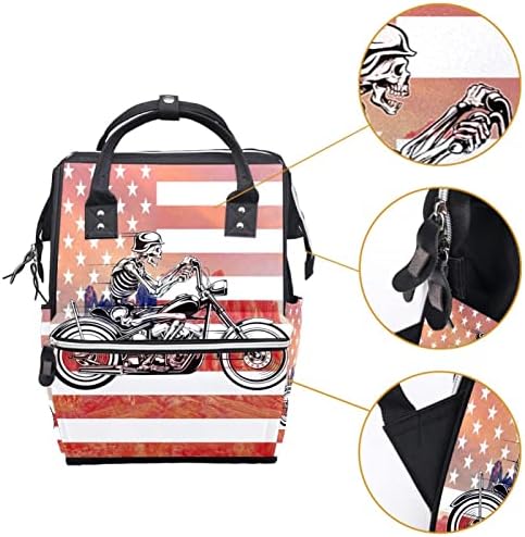 Guerotkr putnički ruksak, ruksak pelena, ruksak pelena, američka zastava skelet