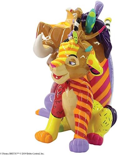 Enesco Disney Britto Lion King Simba Timon i Pumba Figurine, 7,48 inča, višebojna