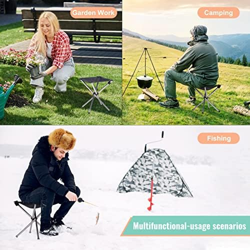 Koksry Camping Stolk, mala sklopiva stolica, 13,8 Kompaktna lagana ruksačka stolica od nehrđajućeg čelika