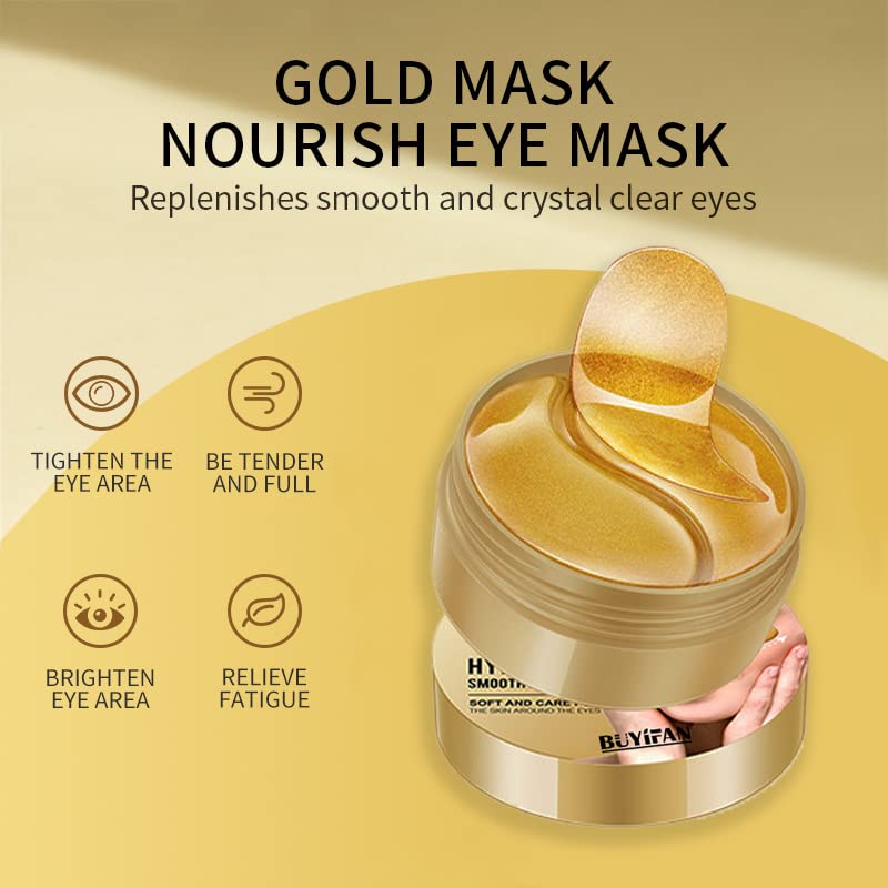 Pod maskom za oči, buyifan 30 pari 24K zlato ispod maske za oči - sa kolagenom pod zakrpama za oči, tretman