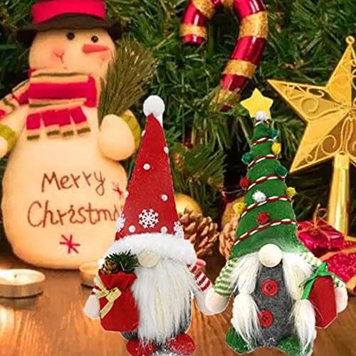 Božićni gnomi plišani ukrasi, 2 pakovanje ručno rađene vilice santa tomte švedski gnom, božićna kućna stolna
