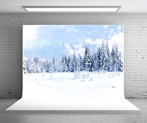 5x3ft zima snijeg šuma pozadina smrznute bijele Božić stabla za Božić Nove godine Party Dekoracije