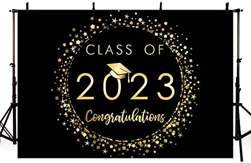 MEHOFOND crna i Zlatna klasa 2023 Diploma pozadina čestitke dekoracije mature zabava pozadina čestitke viši