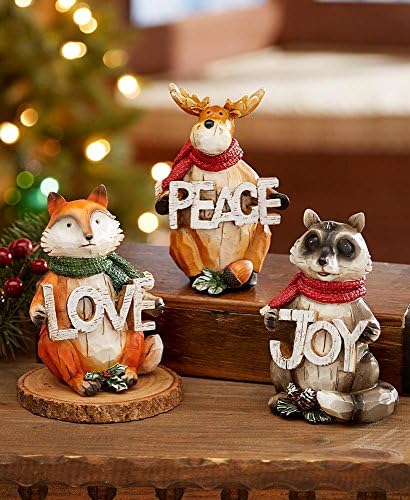 3 komada set Holisey Woodland životinjski figurin osjećaj mir ljubavi Joy Home Decor Decor
