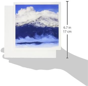 3drose Pikes Peak sa svježim snježnim padavinama i oblacima-čestitke, 6 x 6 inča, set od 12