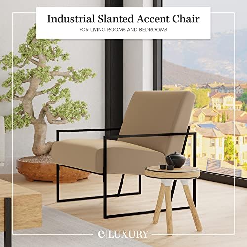 Eluxurysupply Accent stolica-moderna Industrijska kosa fotelja sa slojevitom pjenom i metalnim okvirom -