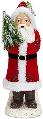 Melrose Paper pulpa Santa Figurica, visina 12,25 inča, crvena i bijela santa claus božićna stolna figurica