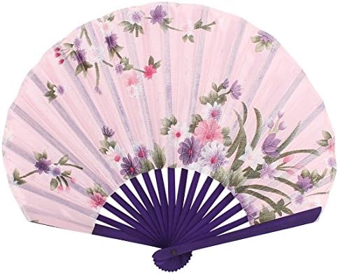 Qtqgoitem bambuo okvir Flower Flower Print Party Decor sklopivi ručni ventilator ružičasti