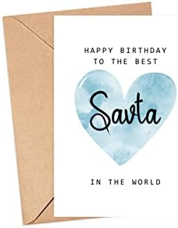 MoltDesigns Sretan rođendan najboljoj Savti na svijetu-Savta rođendanska čestitka-Savta kartica-poklon za Dan očeva-čestitka za rođendan