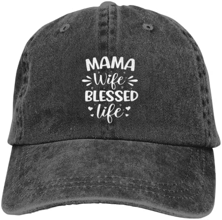 Yipaidel ženska smiješna Mama žena blagoslovljeni život uznemiren & nbsp; šešir, Podesiva Vintage oprana