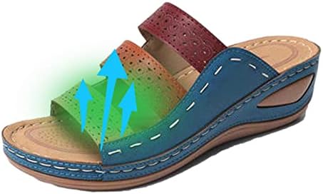 Flip Flops za žene rimske patchwork Wedge Sandale Otvorene nožne ortopedske sandale Comfoty papuče sa lučnim nosačem