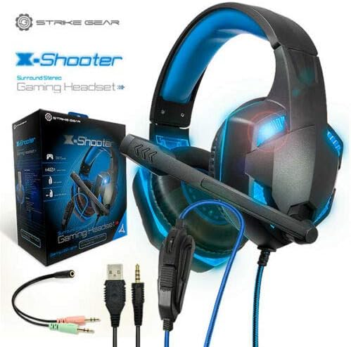 X-Shooter Gaming USB slušalice W / MIC - Podržava Xbox, PS4 i prekidač - plava