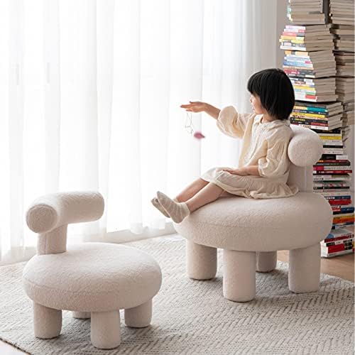 LUGSHIREE moderna stolica s naglaskom Boucle,tapacirani Čupavi Kreativni namještaj Sofa kauč salon za čitanje