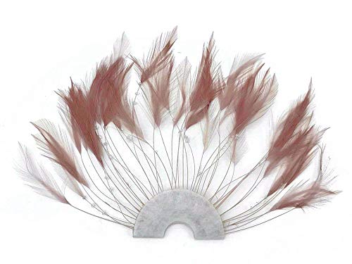 1 Komad-Taupe Pola Perli Pinwheel Ogoljen Rooster Hackle Pero Jastučići Costume Millinery Craft Supply | Moonlight Feather