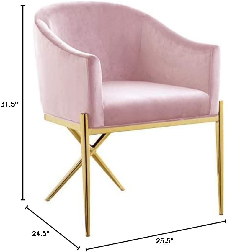 Meridian Furniture Xavier kolekcija moderna / savremena baršunasta tapacirana trpezarijska stolica sa čvrstim