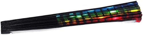 Jkyyds Folding Ručni ventilator Dot Rainbow Print Crni bambus Najlonski krpa Festival Ručni poklon ventilator)